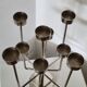 Candle holder with 9 branches in chrome-plated metal
