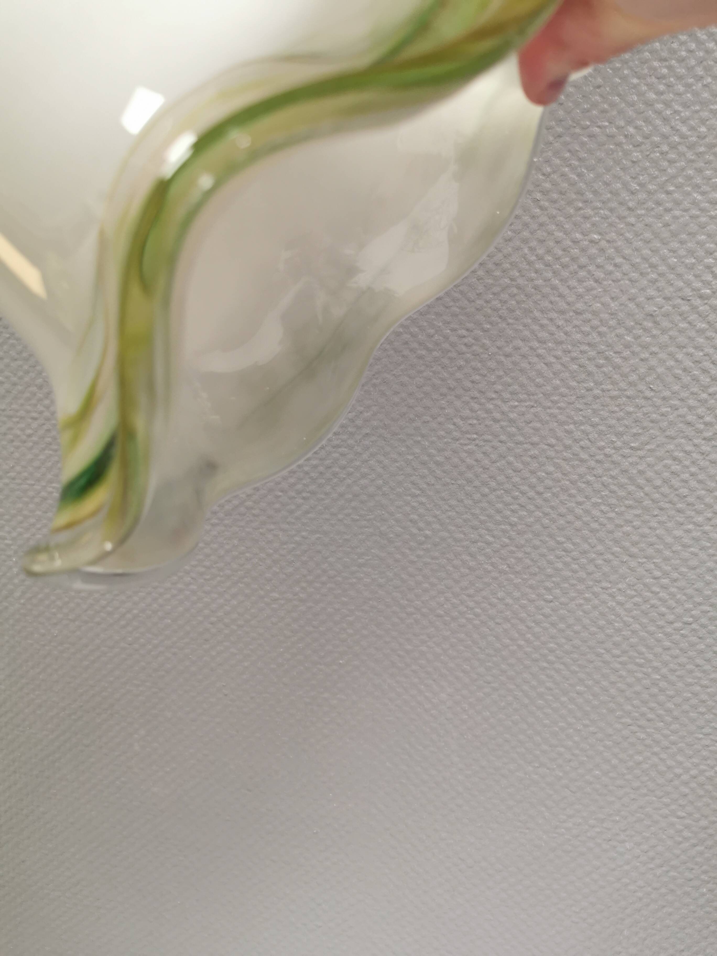 Pendant lamp in multicolored glass. Probably Danish or Swedish from 1970s