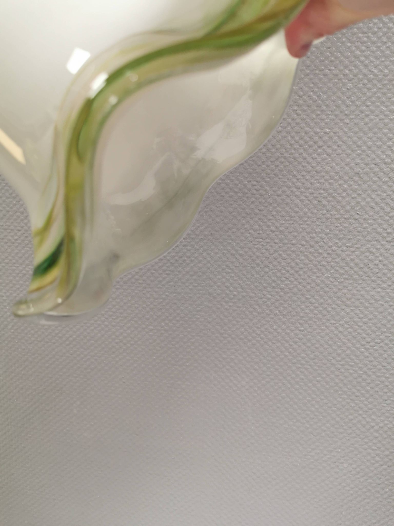 Pendant lamp in multicolored glass. Probably Danish or Swedish from 1970s