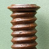 Column, carved walnut press screw, 19th century