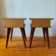 Paire de tables de chevet vintage Mid-century pieds compas