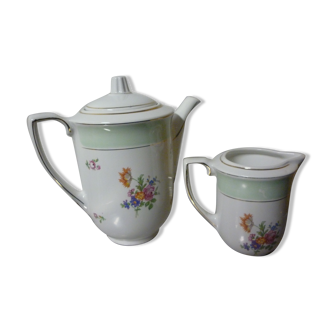 Teapot and milk pot - fine earthenware l'amandinoise