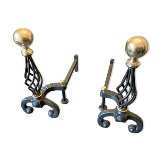 Chenets bronze et fonte