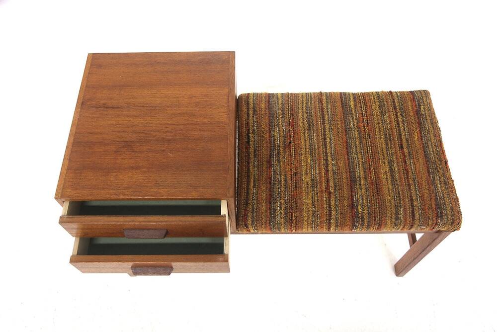 Scandinavian teak telephone bench, Sweden, 1960