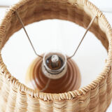 Elm and wicker ball lamp