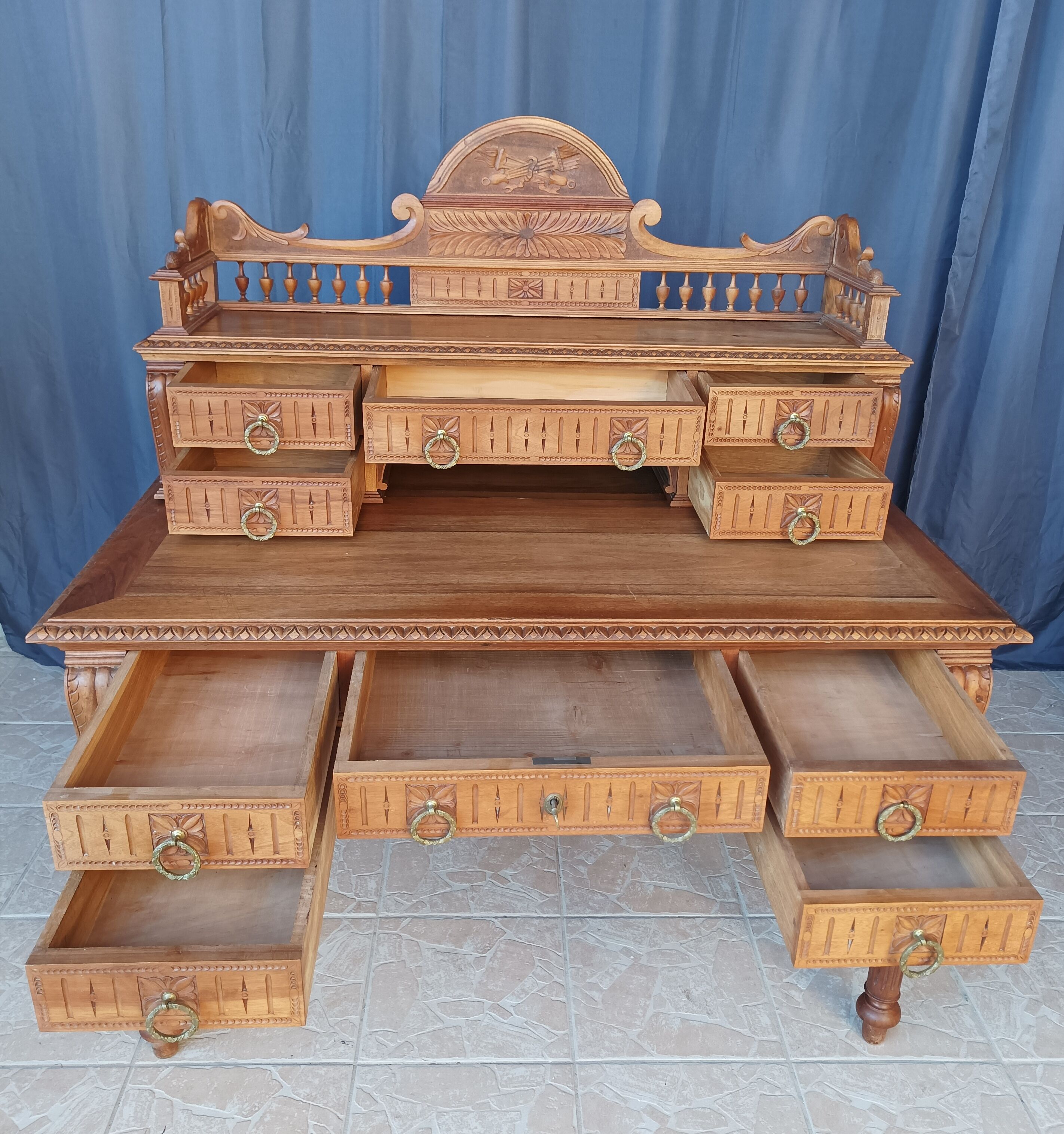 Louis XVI style walnut desk