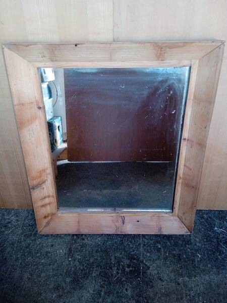 Miroir epais bois brut naturel 82/72cm - 1940