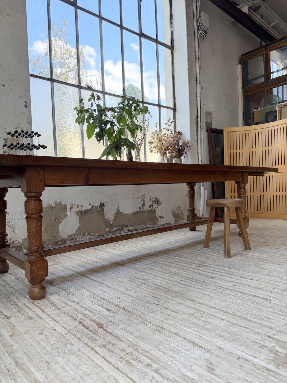 Table repas style drapière noyer 2m5/3m5 1900