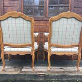 Pair of re-tapised Louis XV convertible chairs