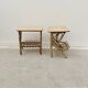 Pair of rattan bedside tables, France 1960