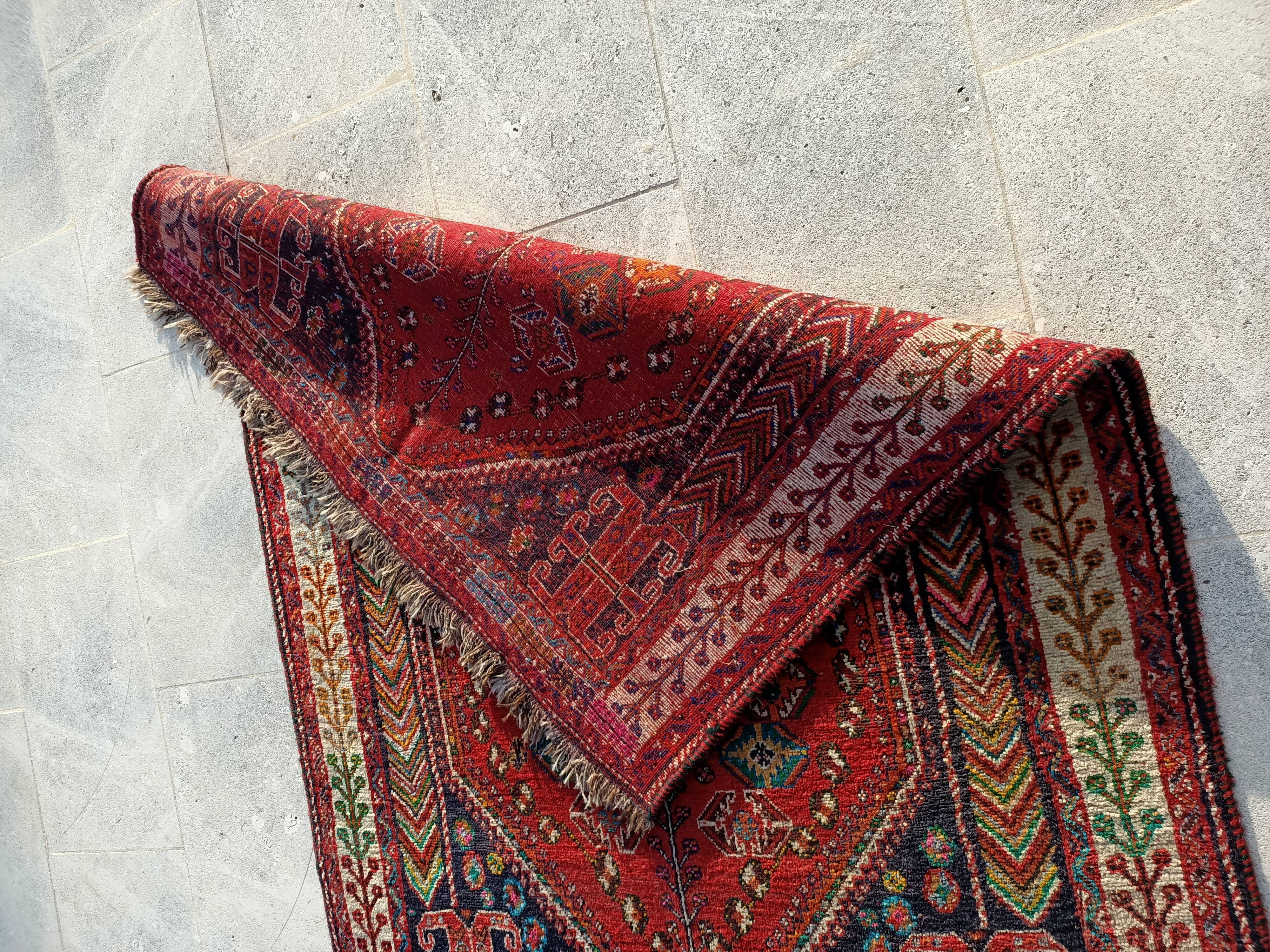Tapis ancien Iran Shiraz 205x140 fait main
