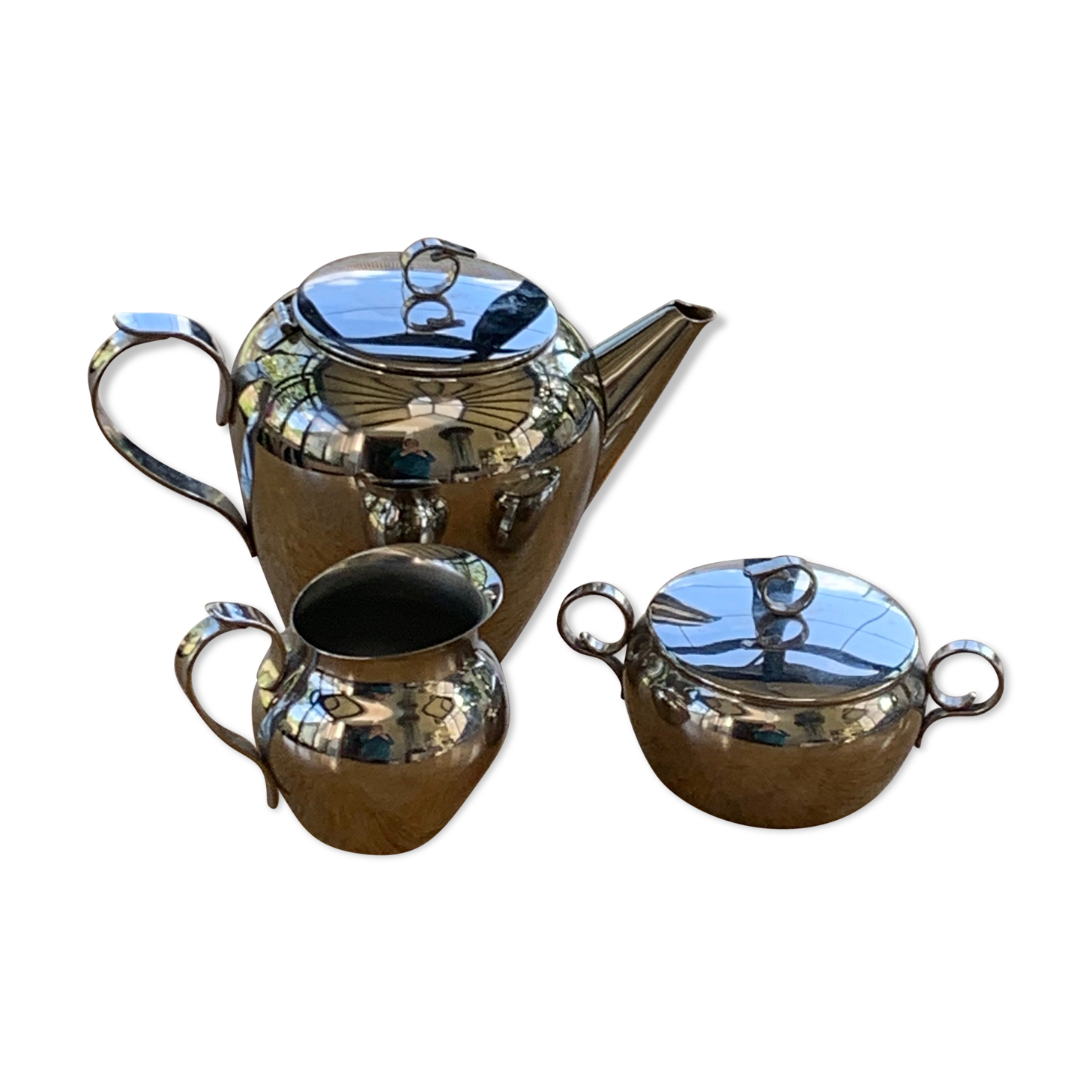 Stainless steel coffee service 18/10 létang Rémy design and vintage