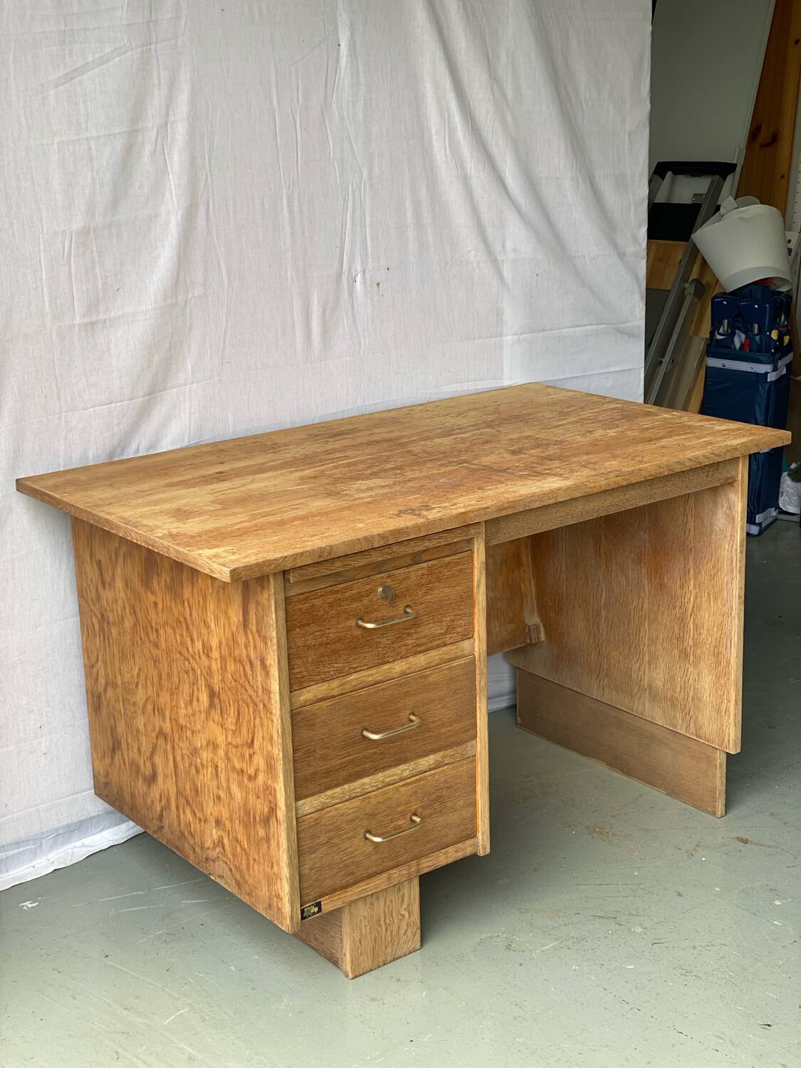 Vintage Burac desk from the 50s in renovated wood