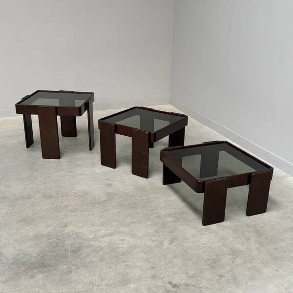 Vintage Cassina nesting tables by Gianfranco Frattini, Italy 1960s