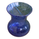 Roman vase in Persian blue blown glass, vintage Biot glassware