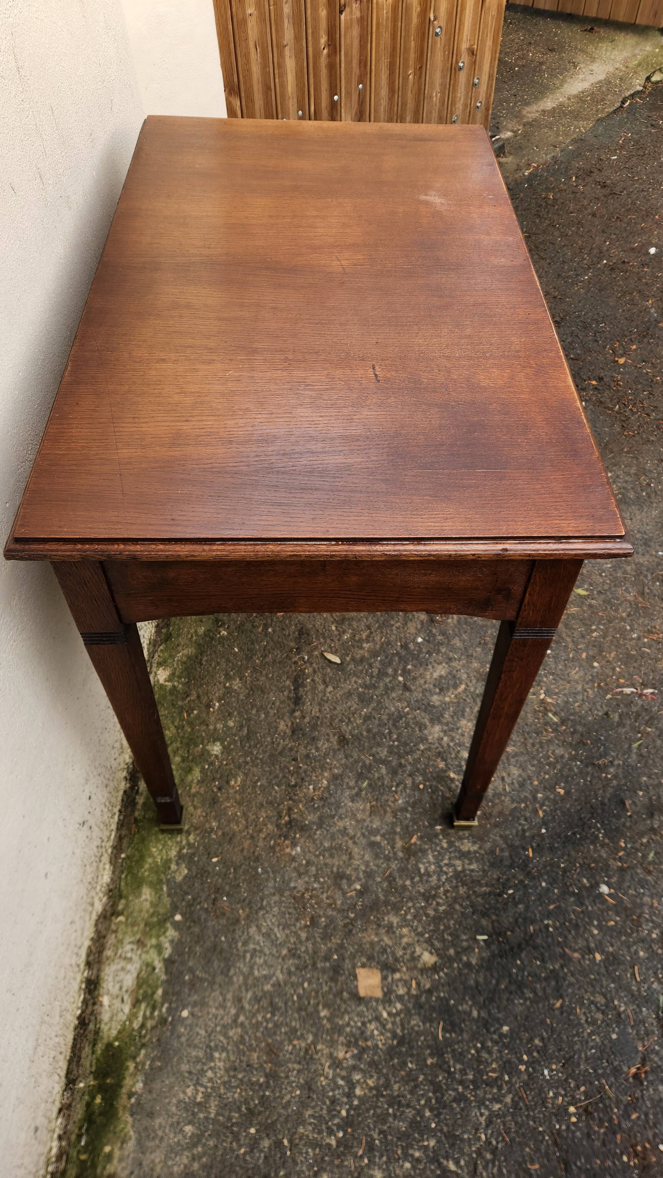 Vintage wooden desk from the 19th century, Louis XVI style.
