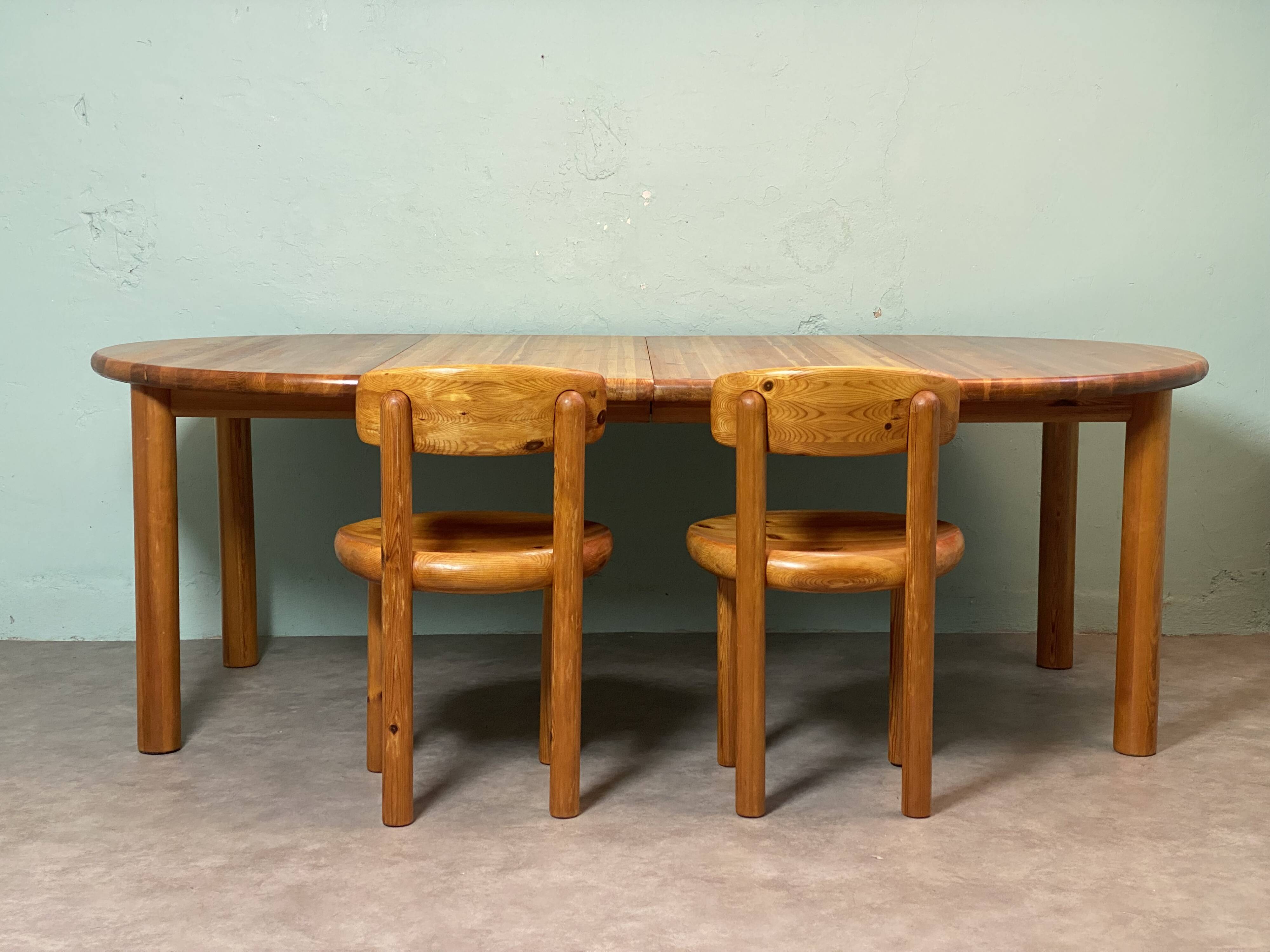 Table et chaises de Rainer Daumiller design scandinave des années 70