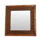 Vintage Square Bamboo and Rattan Mirror Boho 70cm