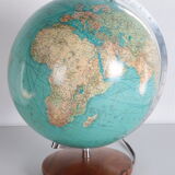 Midcentury glass globe with light from columbus duoerdglobe, germany