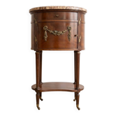 Louis XV bedside table in wood and marble