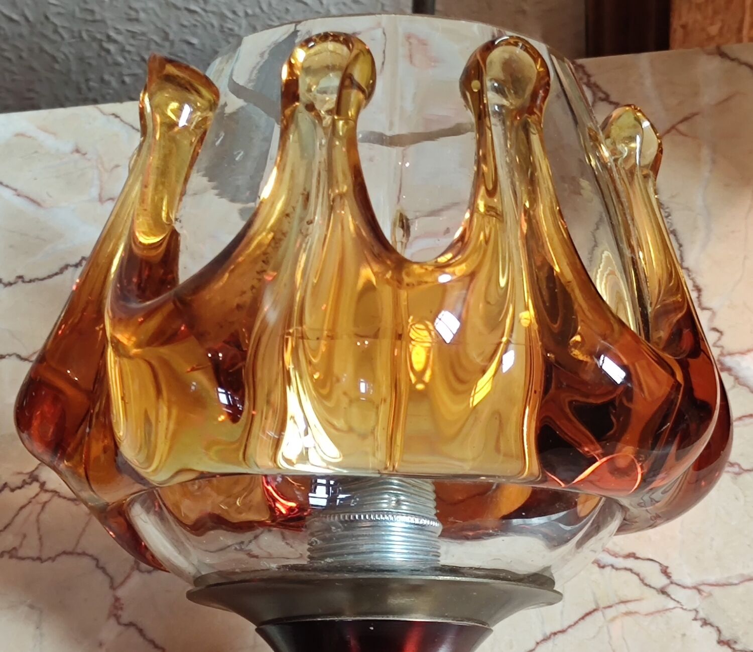 Pair of wall lamps Murano Mazzega, 1970