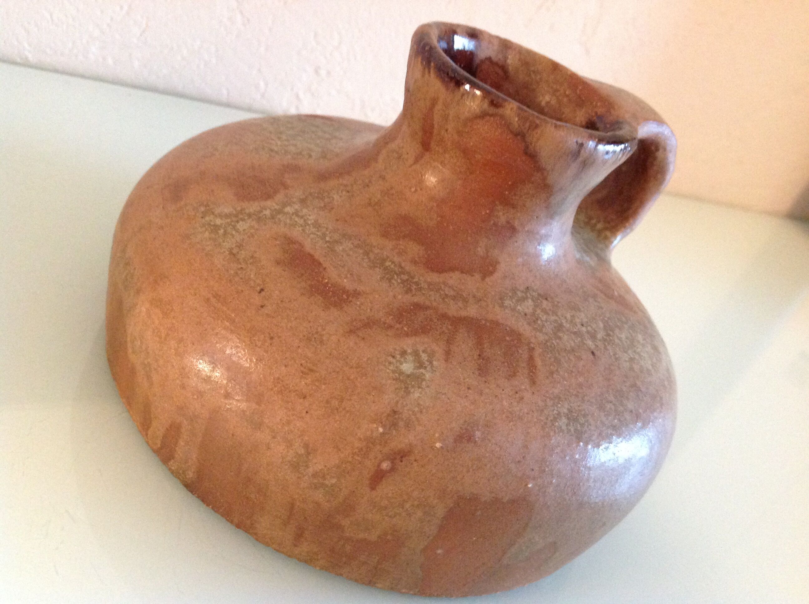 Flat vase in brown 60s-70s