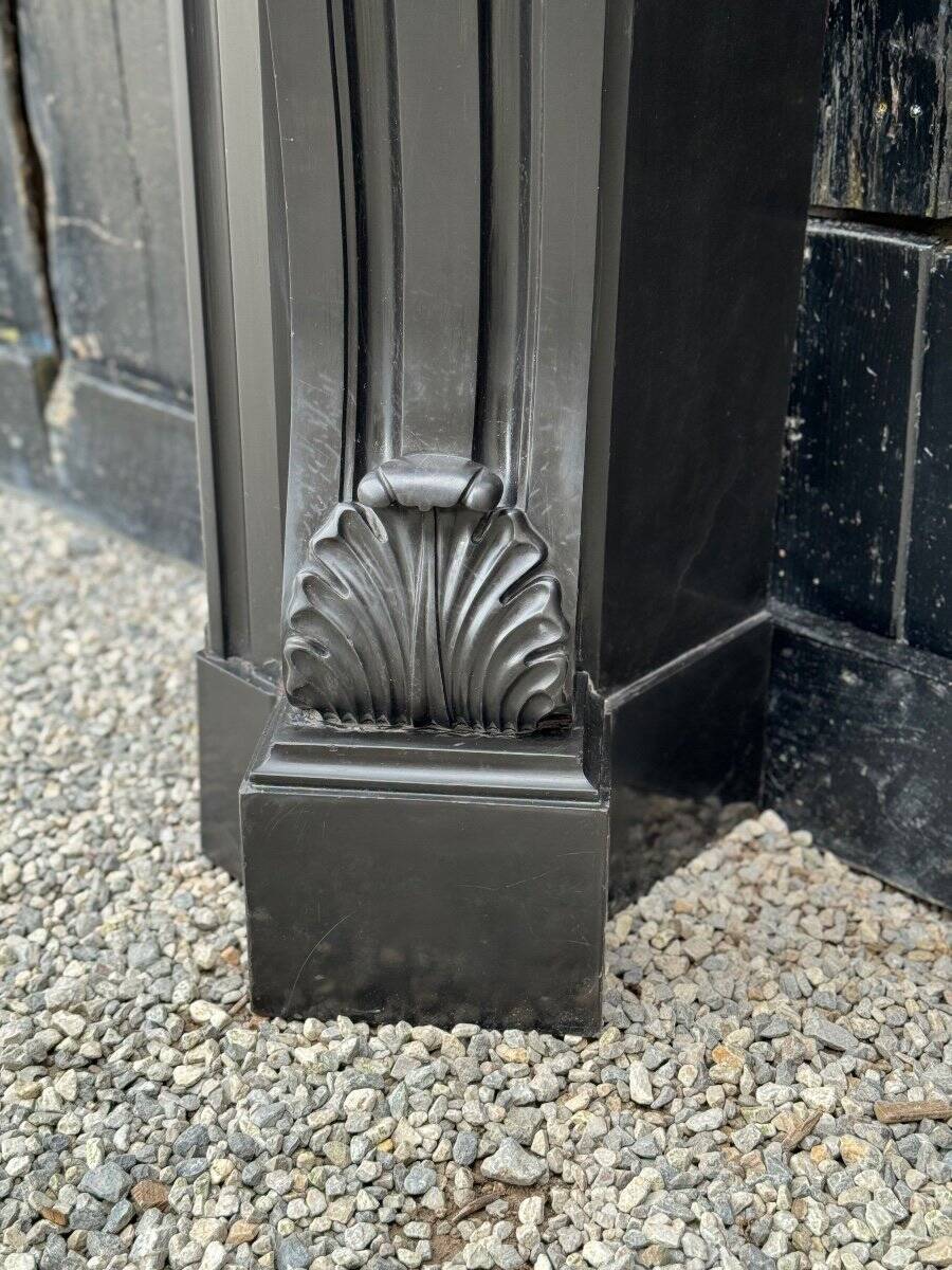 Napoleon III Fireplace In Black Belgian Or Black Mazy Marble, Circa 1880