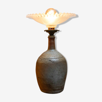 Table lamp sandstone and lampshade year 80