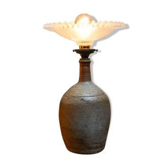 Table lamp sandstone and lampshade year 80