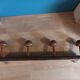 Coat rack wood 4 hooks patinated deco