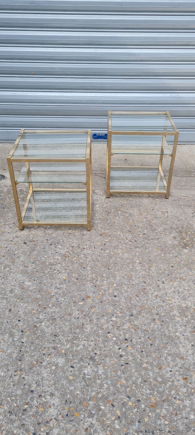 Paire de tables d'appoints Belgochrom 1970