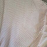 Antique sheet, piece of fabric, 260x170cm, pink and white stripes