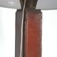 Leather lamp, saddle-stitched, 1960s vintage France.