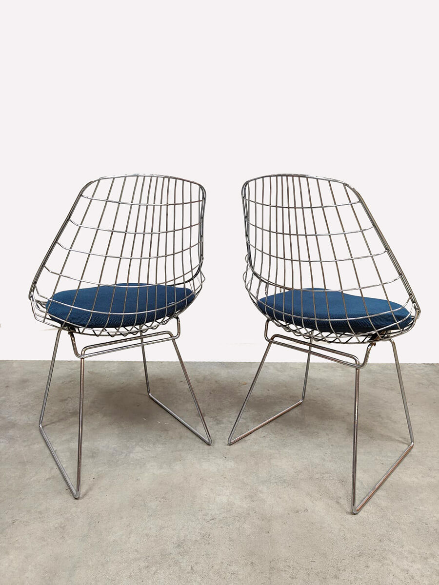 Vintage Dutch design Pastoe SM05 wire chairs Cees Braakman