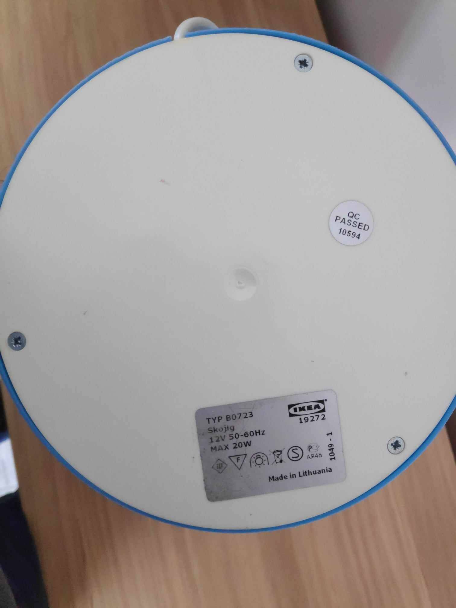 Ikea Skojig blue lamp