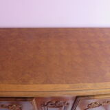 Louis XV style chest of drawers in walnut and marquetry