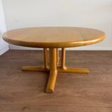 Scandinavian round coffee table in elm – Dyrlund, Denmark