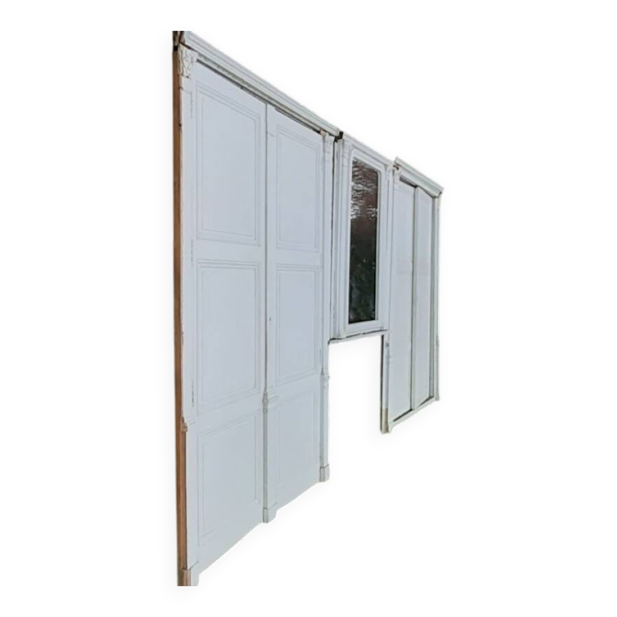 19th century woodwork 2x2 Louis Philippe mirror doors H2.46m L4.5m