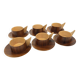 Vintage wooden cups and saucers in teak