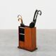 Early Art Deco umbrella stand in wood and metal, France ca. 1910