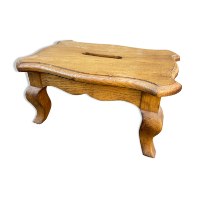 Repose pieds style Louis XV chêne 1950