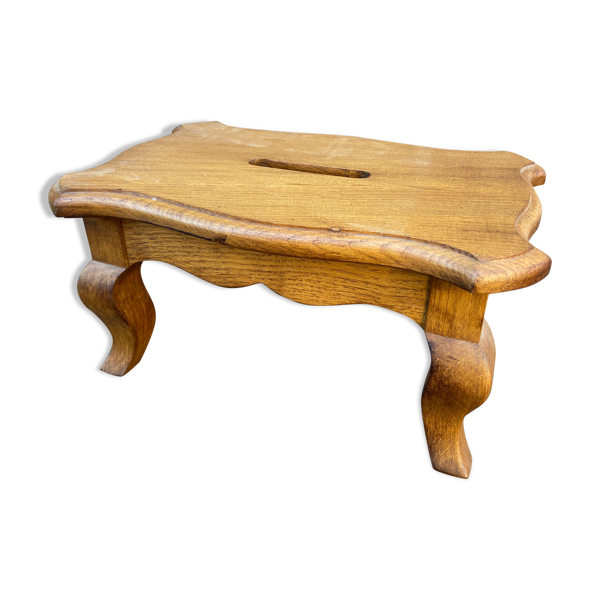 Repose pieds style Louis XV chêne 1950