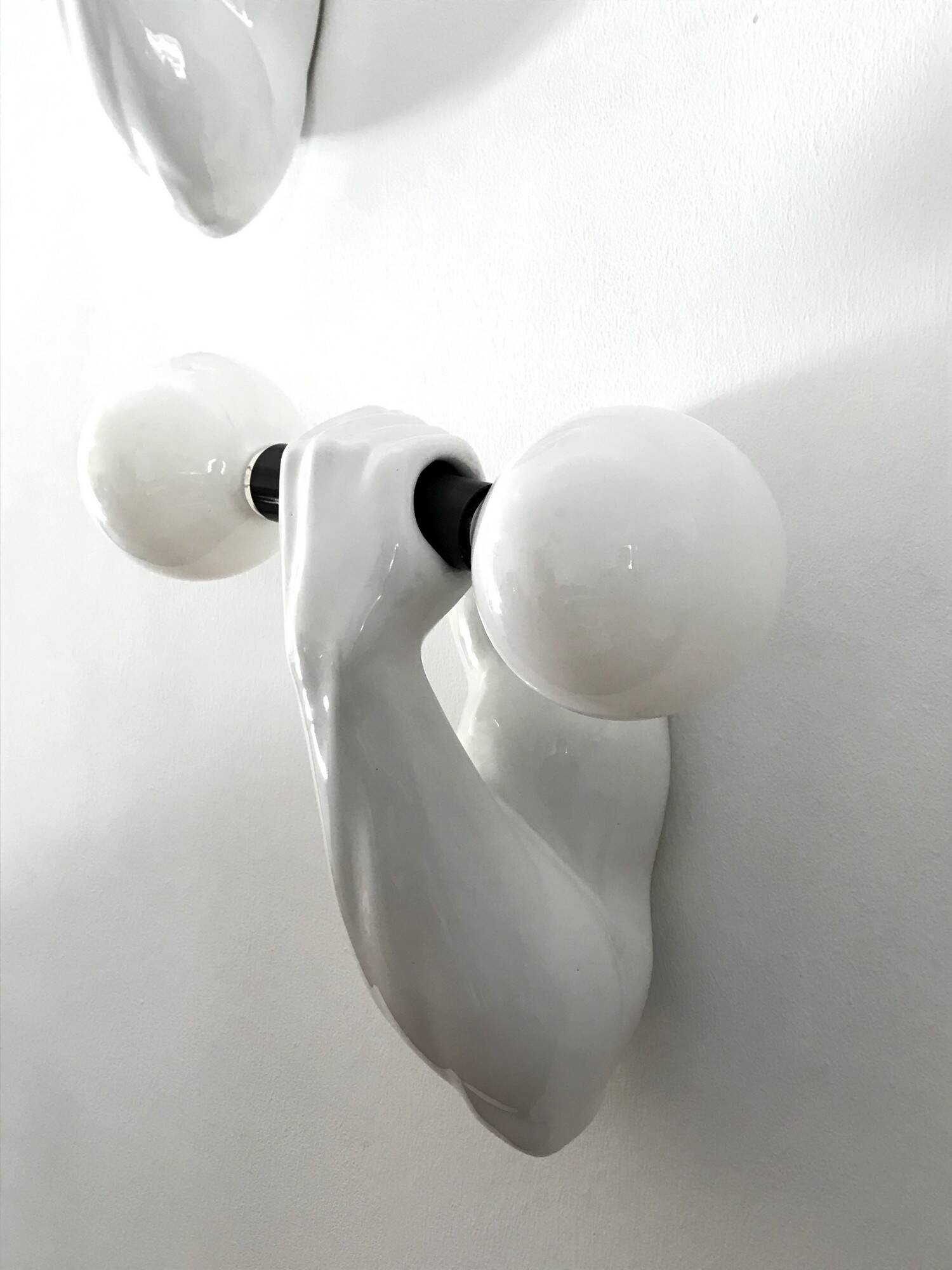 Vintage ceramic wall lamp by JC Peiré 80s