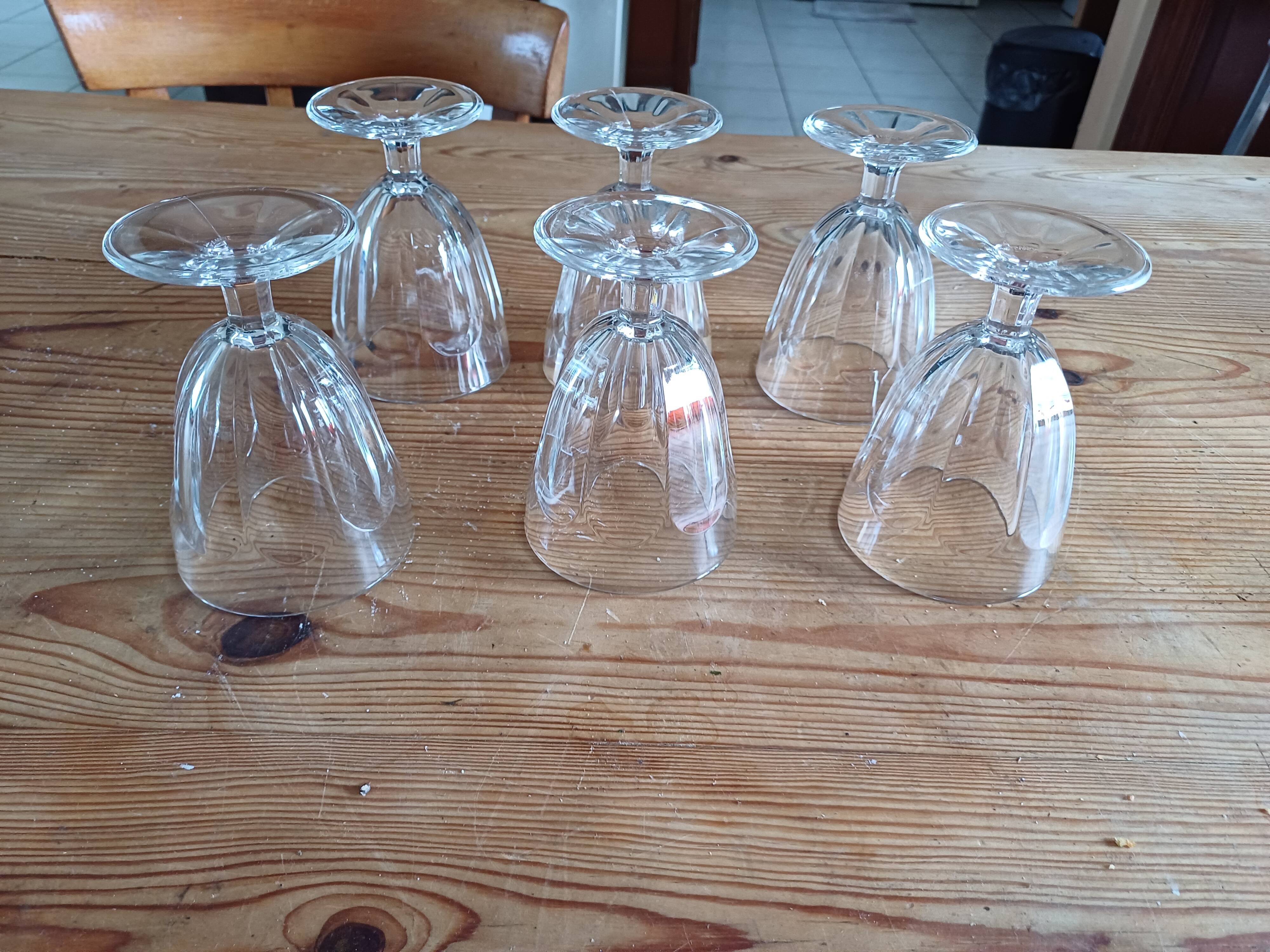 6 old glasses