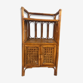 Étagère rotin vintage