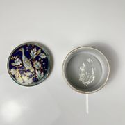 Chinese blue porcelain box with bird and flower motif