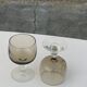 6 medium-sized wine glasses, two-tone, vintage France 1970