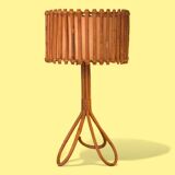 Rattan tripod lamp 1950 H47