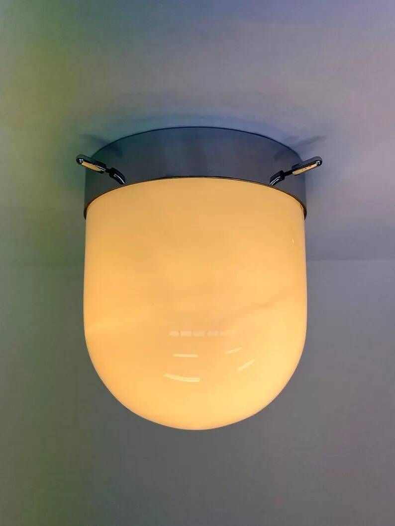 Space age Midcentury Hotel Design Ceiling Lamp, Flushmount, 1970s-Czechoslovakia