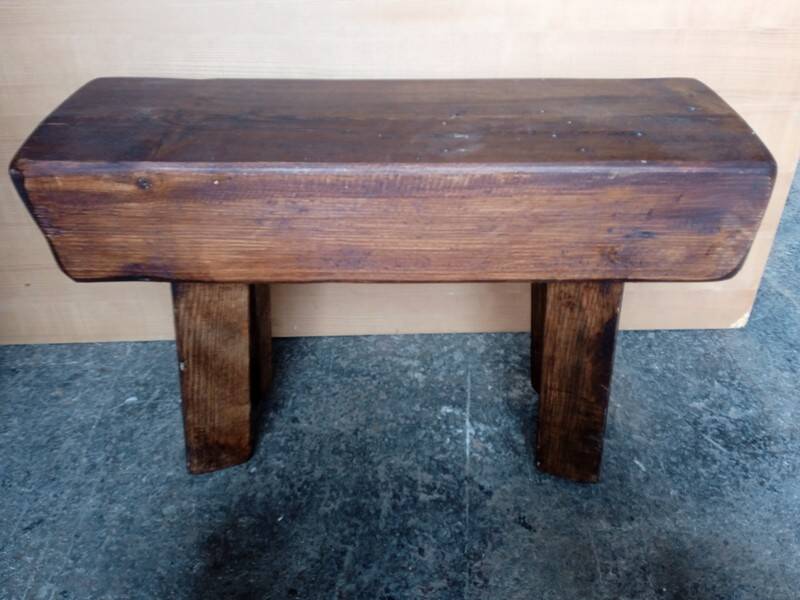 Brutalist bench/stool in solid wood